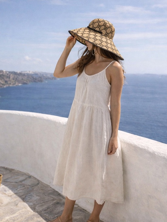 no brand Accessories - Wide Brim Straw Sun Hat Coastal Vacation Beach Resort Summer Hat